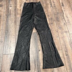 COMMANDO Faux Leather Cropped Flare Pant Womens XS Black High Rise Tummy Control